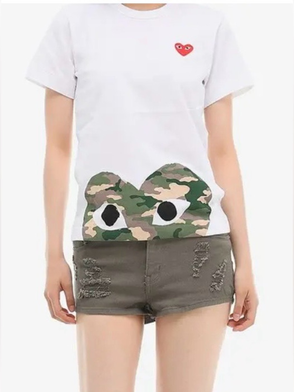 COMME des GARCONS PLAY Camouflage Heart Tee
'White